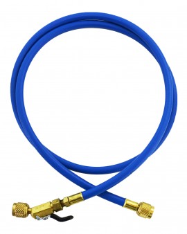 Yellow Jacket 29296 Plus II&amp;trade; Hose with 1/4&amp;quot; compact ball valve fittings, 96&amp;quot;, blue-