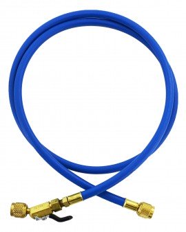 Yellow Jacket 29375 Plus II&amp;trade; Hose with 1/4&amp;quot; compact ball valve fittings, 75', blue-