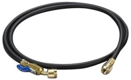 Yellow Jacket 29595 Plus II&amp;trade; Hose with 1/4&amp;quot; compact ball valve fittings, 60&amp;quot;, black-