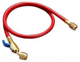 Yellow Jacket 29672 Plus II&amp;trade; Hose with 1/4&amp;quot; compact ball valve fittings, 72&amp;quot;, red-