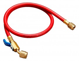Yellow Jacket 29696 Plus II&amp;trade; Hose with 1/4&amp;quot; compact ball valve fittings, 96&amp;quot;, red-