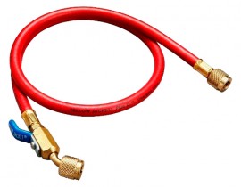 Yellow Jacket 29710 Plus II&amp;trade; Hose with 1/4&amp;quot; compact ball valve fittings, 10', red-