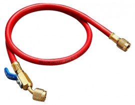 Yellow Jacket 29775 Plus II&amp;trade; Hose with 1/4&amp;quot; compact ball valve fittings, 75&#039;, red-