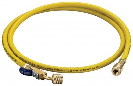 Yellow Jacket 30460 Yellow Plus II&amp;trade; Hose with 1/4&amp;quot; LH to 1/4&amp;quot; RH, 45&amp;deg; fitting and ball valve, 60&amp;quot;-
