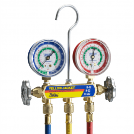 Yellow Jacket 41355 2-Valve Brass Charging Manifold with 60" Hoses-