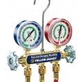 Yellow Jacket 41500 2-Valve Series 41 Test/Charging Manifold, R134a/404A/407C Refrigerants, 60&amp;quot; hoses-
