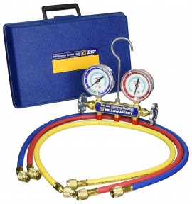 Yellow Jacket 41507 2-Valve Series 41 Test/Charging Manifold, (MPa) R32/410A Refrigerants, 60&amp;quot; hoses-