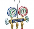 Yellow Jacket 41703 Red/Blue Gauges with 60&amp;quot; PLUS II compact ball valve fittings and RYB 6&amp;quot; FlexFlow hoses, kg/cm2/psi, R410A/32, &amp;deg;F and &amp;deg;C-