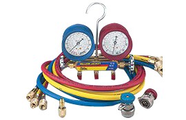 Yellow Jacket 41836 Manifold Gauge Set with 2-1/2&amp;quot; Gauges and 72&amp;quot; Hoses-