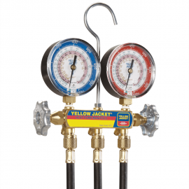 Yellow Jacket 42044 2-Valve Brass Charging Manifold with 60&quot; Hoses-