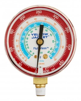 Yellow Jacket 49013 Manifold Gauge, 2-1/2&amp;quot;, red pressure, 0 to 500 psi, R-134a, &amp;deg;F and &amp;deg;C-
