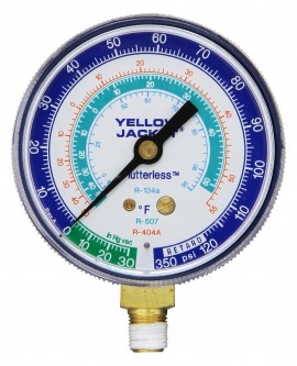 Yellow Jacket 49052 Manifold Gauge, 2-1/2&amp;quot;, blue compound, 30&amp;quot;-0-120** psi, R-134a/404A/507 (&amp;deg;F)-