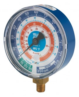 Yellow Jacket 49148 Dry Manifold Gauge, 3-1/8&amp;quot;, blue compound, MPa, R-32/410A, &amp;deg;C-