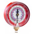 Yellow Jacket 49163 Dry Manifold Gauge, 3-1/8&amp;quot;, red pressure, bar/MPa, R134a/404A/407C, &amp;deg;C-