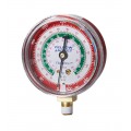 Yellow Jacket 49169 Dry Manifold Gauge, 3-1/8&amp;quot;, red pressure, bar/psi, R22/134a/404A, &amp;deg;C-