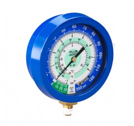 Yellow Jacket 49512 Gauge, 3-1/2&amp;quot; L/F, blue compound, 30&amp;quot;-0-120 psi (-1 to 8 bar), R22 &amp;deg;F and &amp;deg;C-