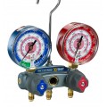 Yellow Jacket 49849 TITAN&amp;reg; 2-Valve Test and Charging Manifold with 72&amp;quot; PLUS II&amp;trade; SAE RYB hoses with couplers, R/B gauges, bar/psi/kPa, R1234yf, &amp;deg;F and &amp;deg;C-