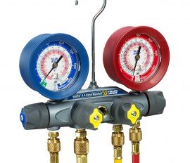 Yellow Jacket 49900 TITAN&amp;reg; 4-Valve Test and Charging  Manifold with 72&amp;quot; PLUS II&amp;trade; RYB and 3/8&amp;quot; x 45&amp;deg;, R/B gauges, psi, R417A/422A/422D &amp;deg;F-