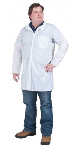 denim lab coat