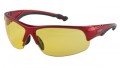 Zenith SEK287 Z1900 Series Safety Glasses, Red Frame, Amber Lens-