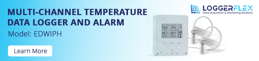 LoggerFlex EDWIPH EDGE Pharma Data Logger with alarm, E-Ink display and WiFi